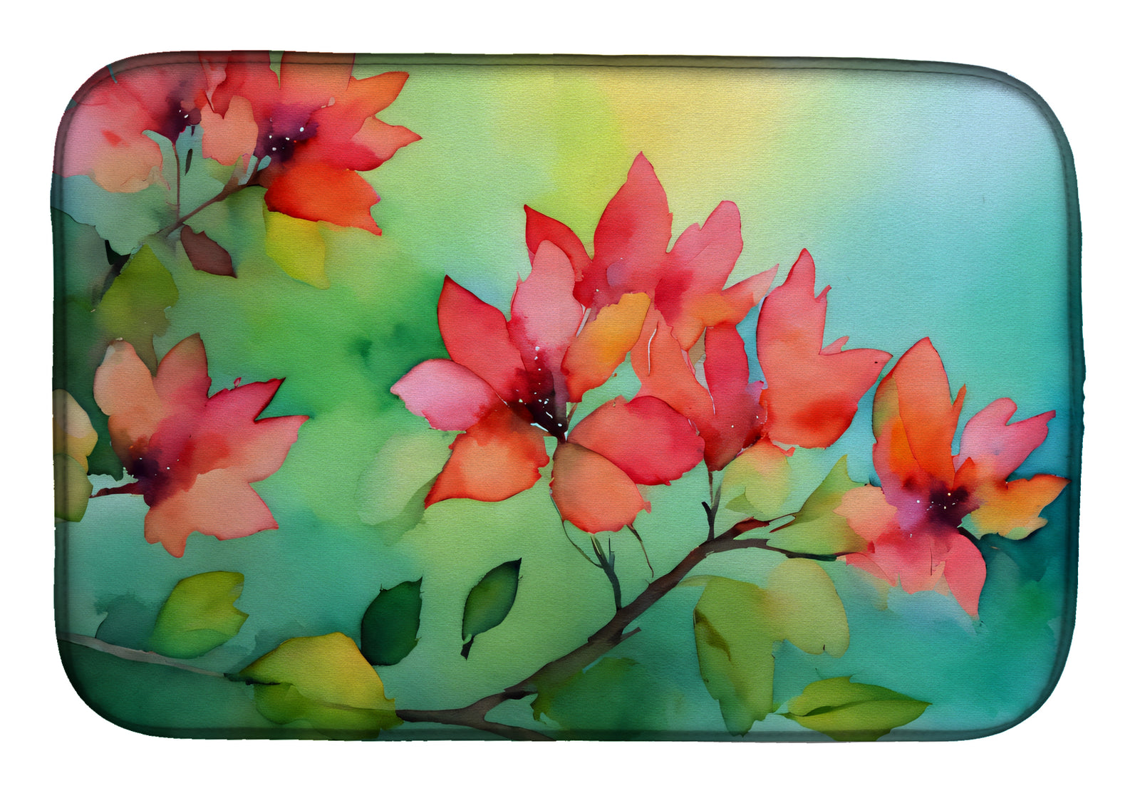 Buy this Missouri Hawthorns in Watercolor Dish Drying Mat
