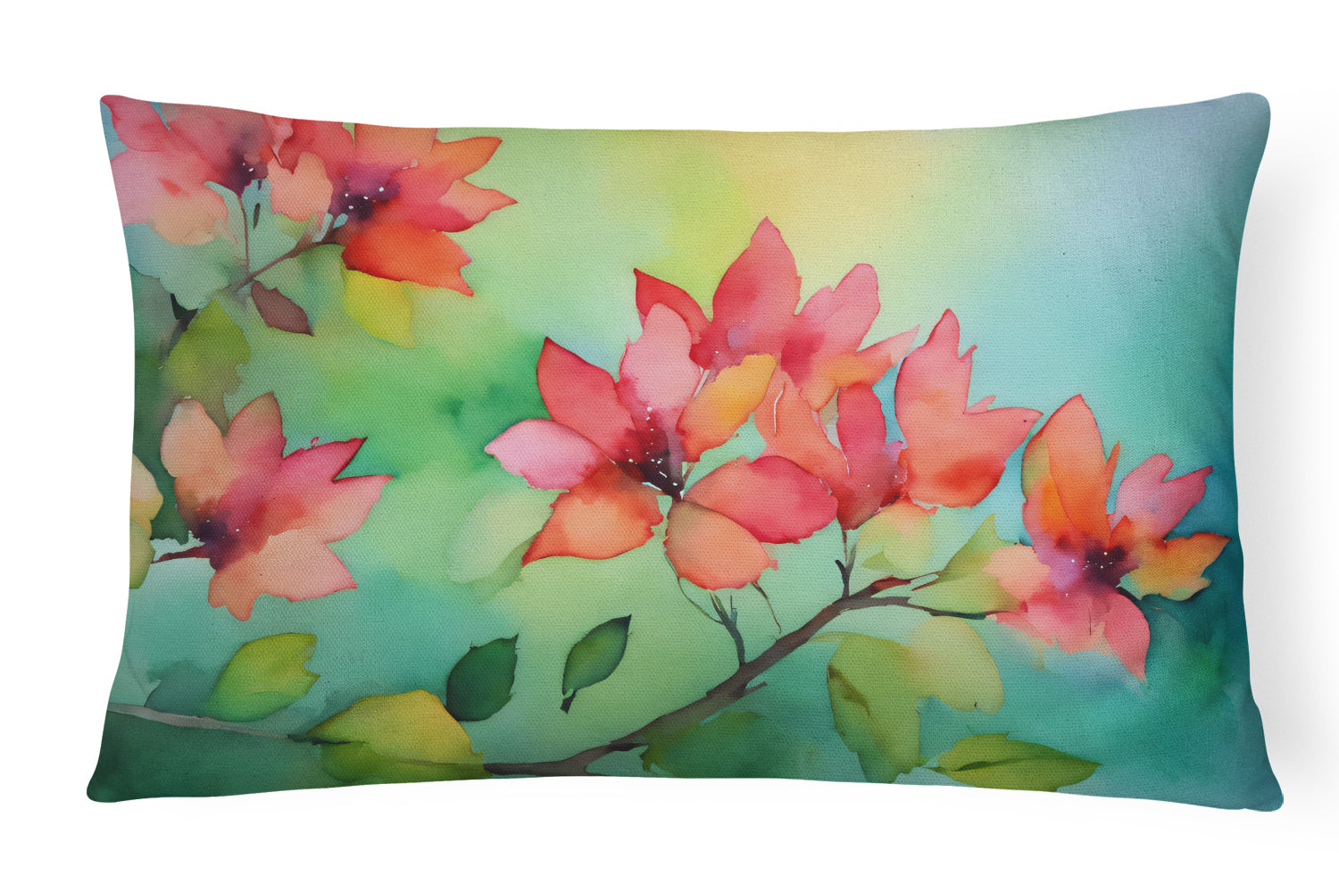 Buy this Missouri Hawthorns in Watercolor Fabric Decorative Pillow