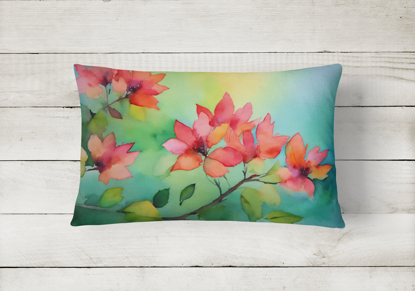 Caroline's Treasures Missouri Hawthorns in Watercolor Fabric Decorative Pillow