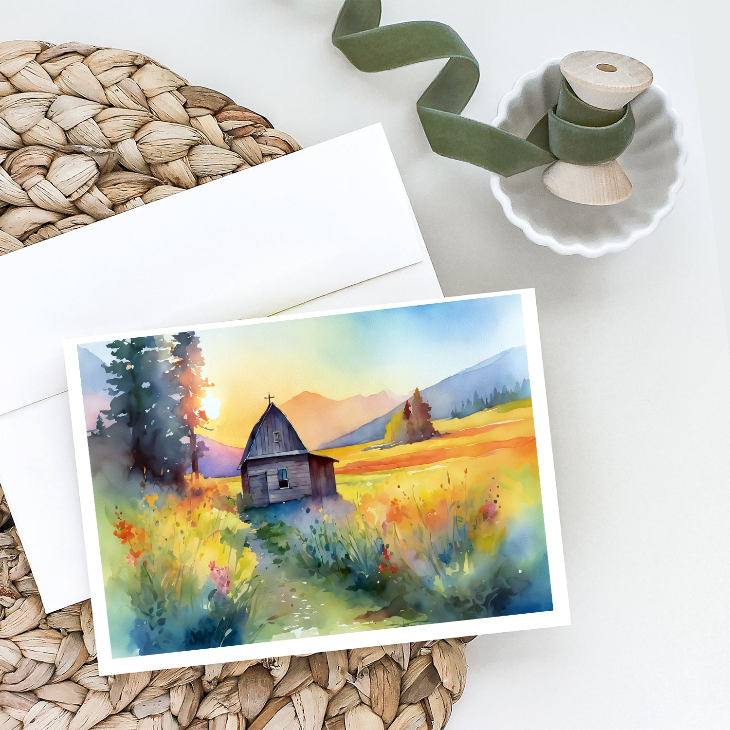 Buy this Montana Bitterroot in Watercolor Greeting Cards and Envelopes Pack of 8