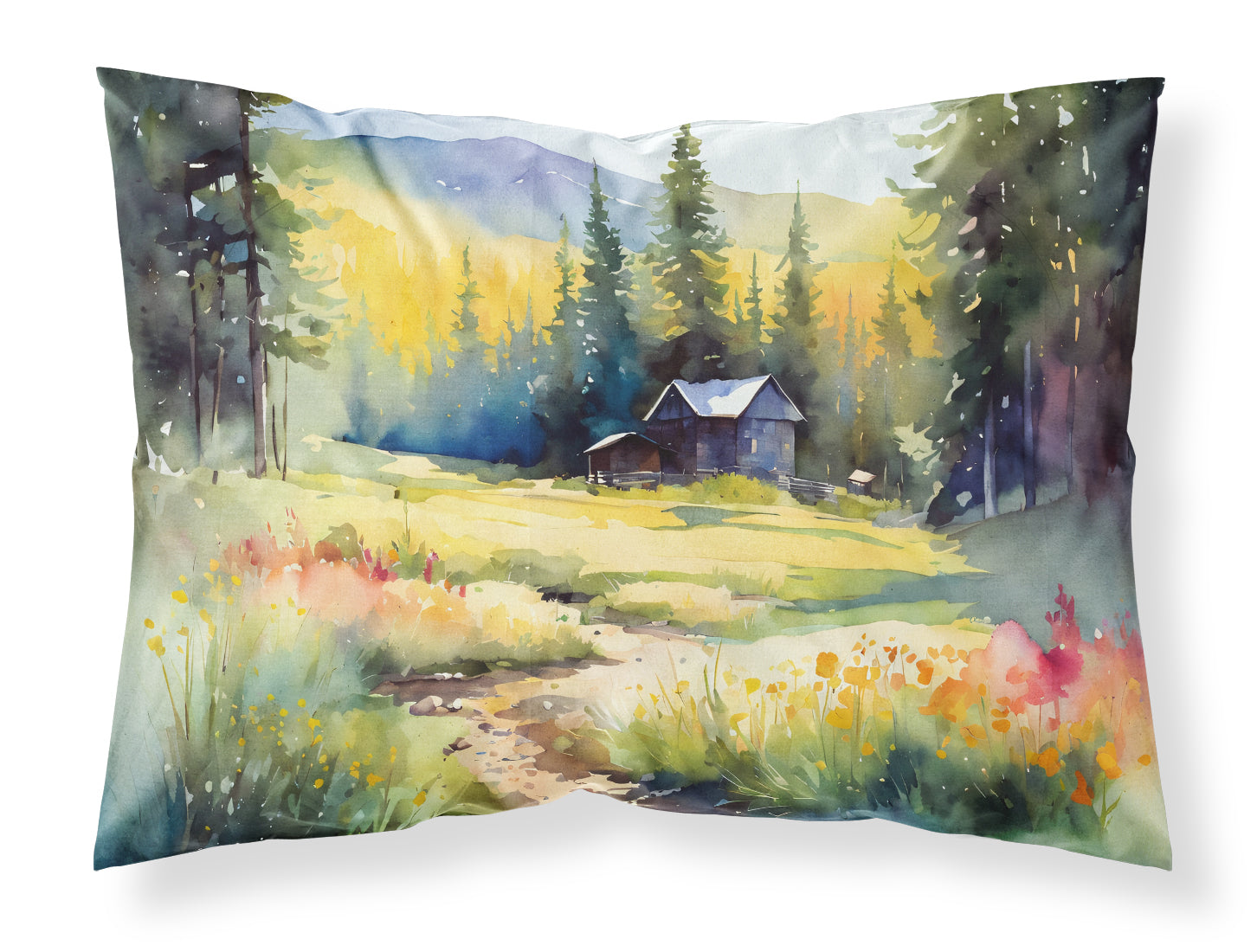 Buy this Montana Bitterroot in Watercolor Fabric Standard Pillowcase
