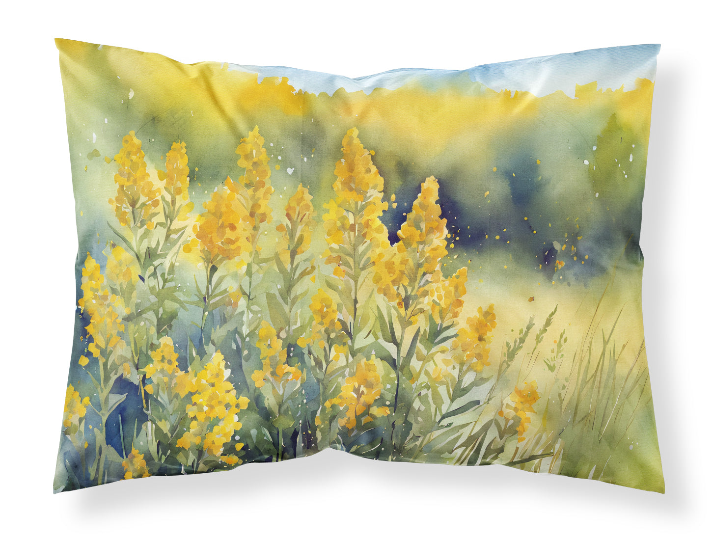Buy this Nebraska Goldenrod in Watercolor Fabric Standard Pillowcase