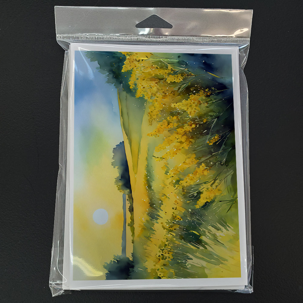 Nebraska Goldenrod in Watercolor Greeting Cards and Envelopes Pack of 8
