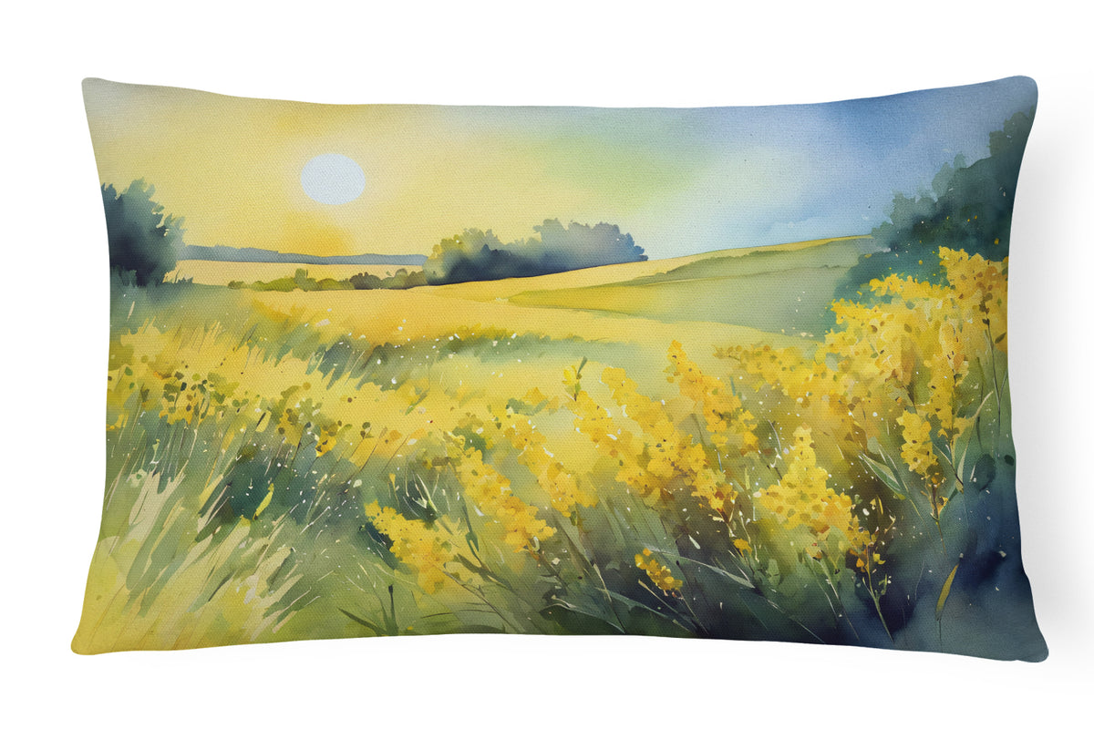 Buy this Nebraska Goldenrod in Watercolor Fabric Decorative Pillow