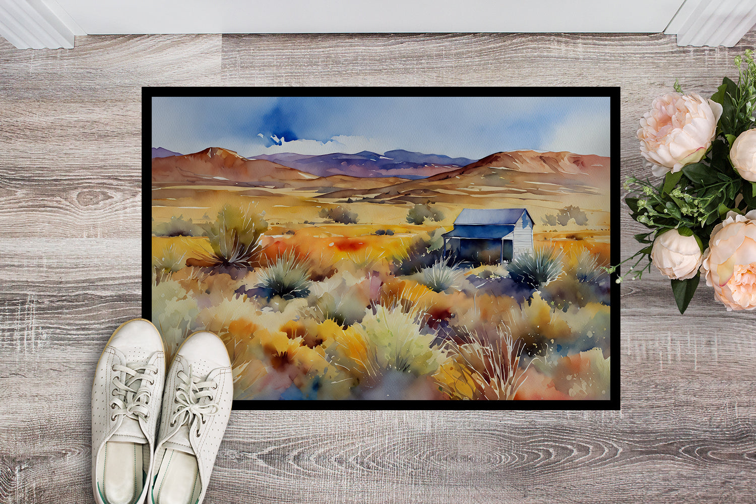 Buy this Nevada Sagebrush in Watercolor Indoor or Outdoor Mat 24x36