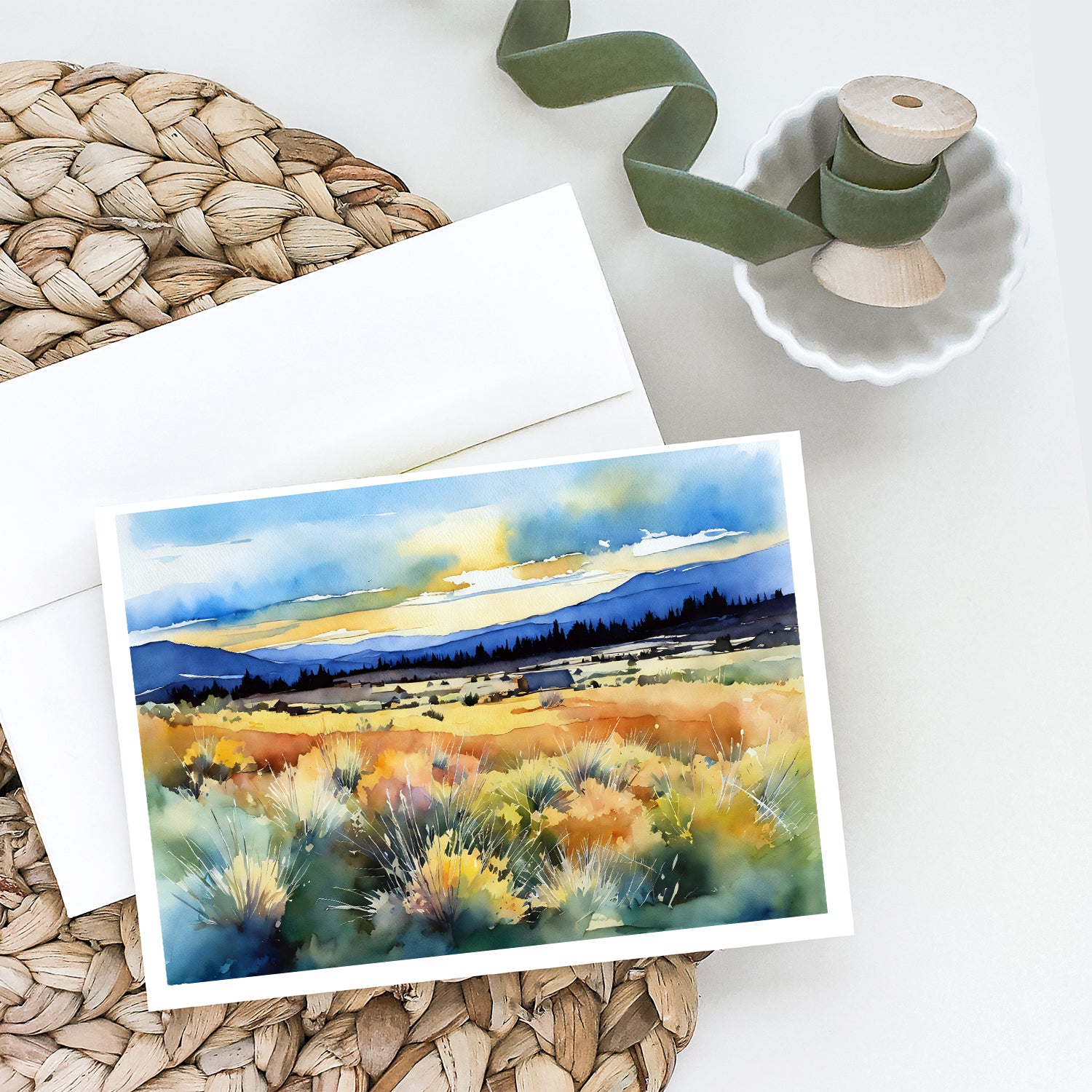 Buy this Nevada Sagebrush in Watercolor Greeting Cards and Envelopes Pack of 8