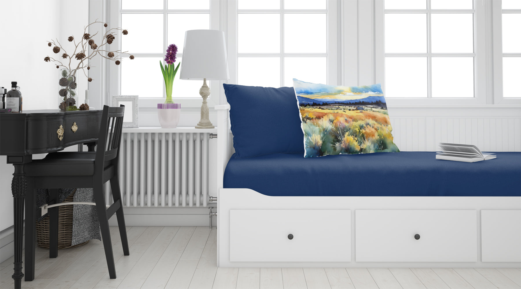 Nevada Sagebrush in Watercolor Fabric Standard Pillowcase