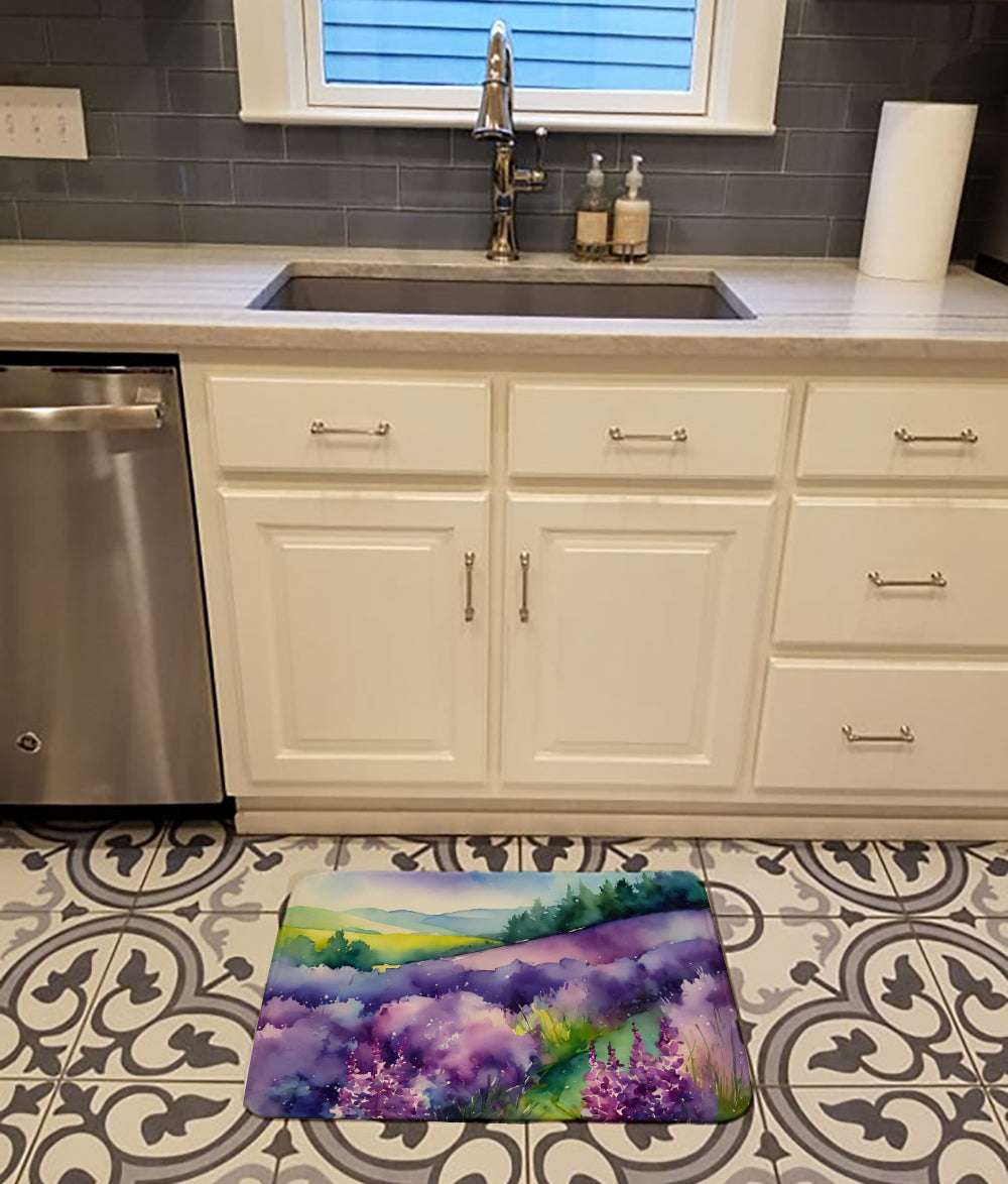 New Hampshire Purple Lilac in Watercolor Memory Foam Kitchen Mat