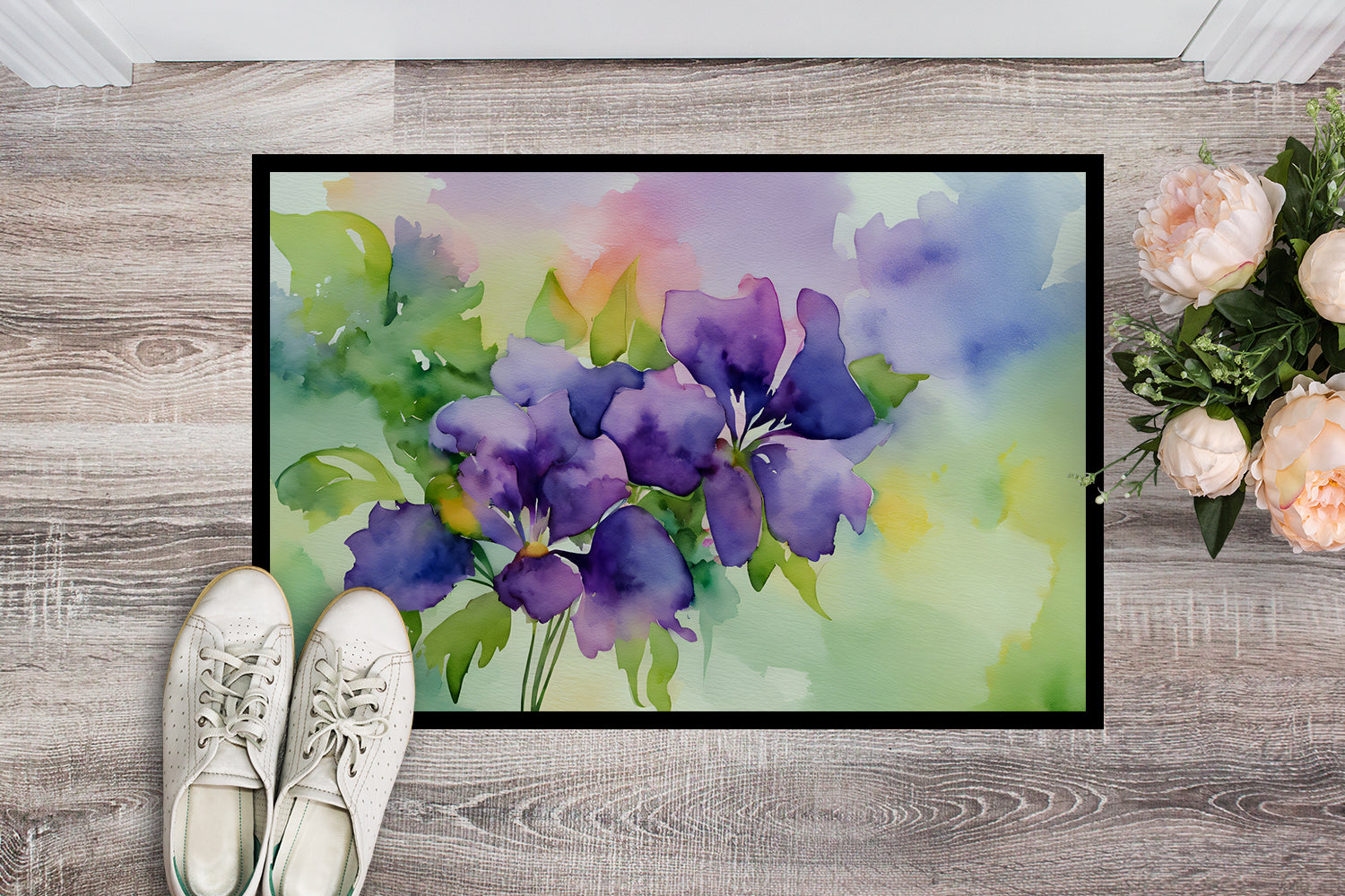 Buy this New Jersey Violet in Watercolor Indoor or Outdoor Mat 24x36