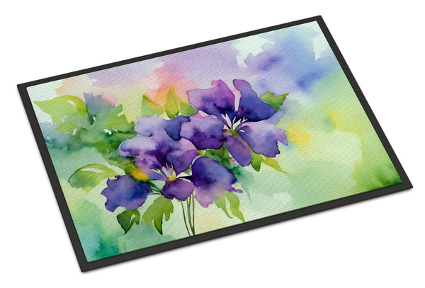 Buy this New Jersey Violet in Watercolor Indoor or Outdoor Mat 24x36