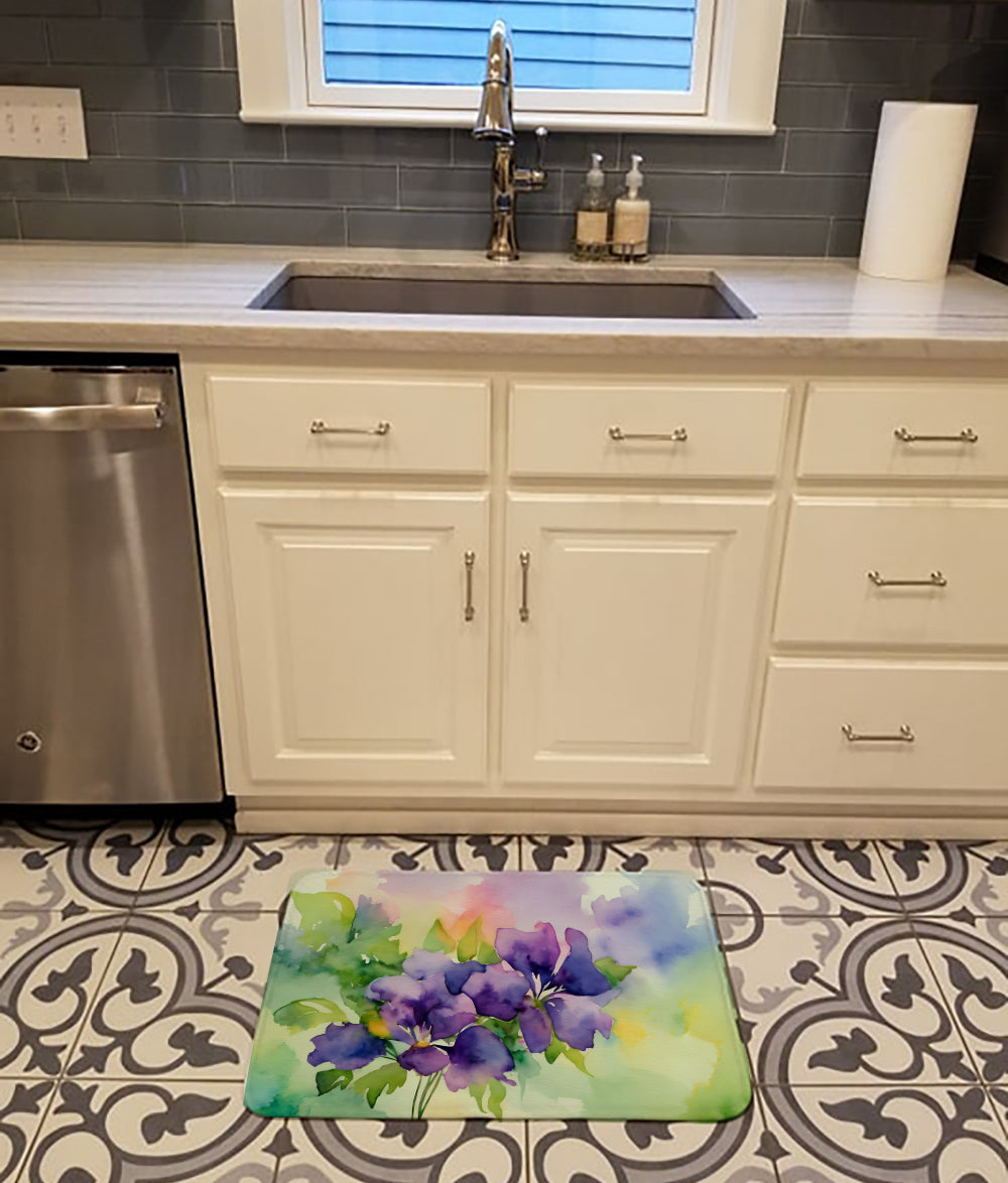 Buy this New Jersey Violet in Watercolor Memory Foam Kitchen Mat