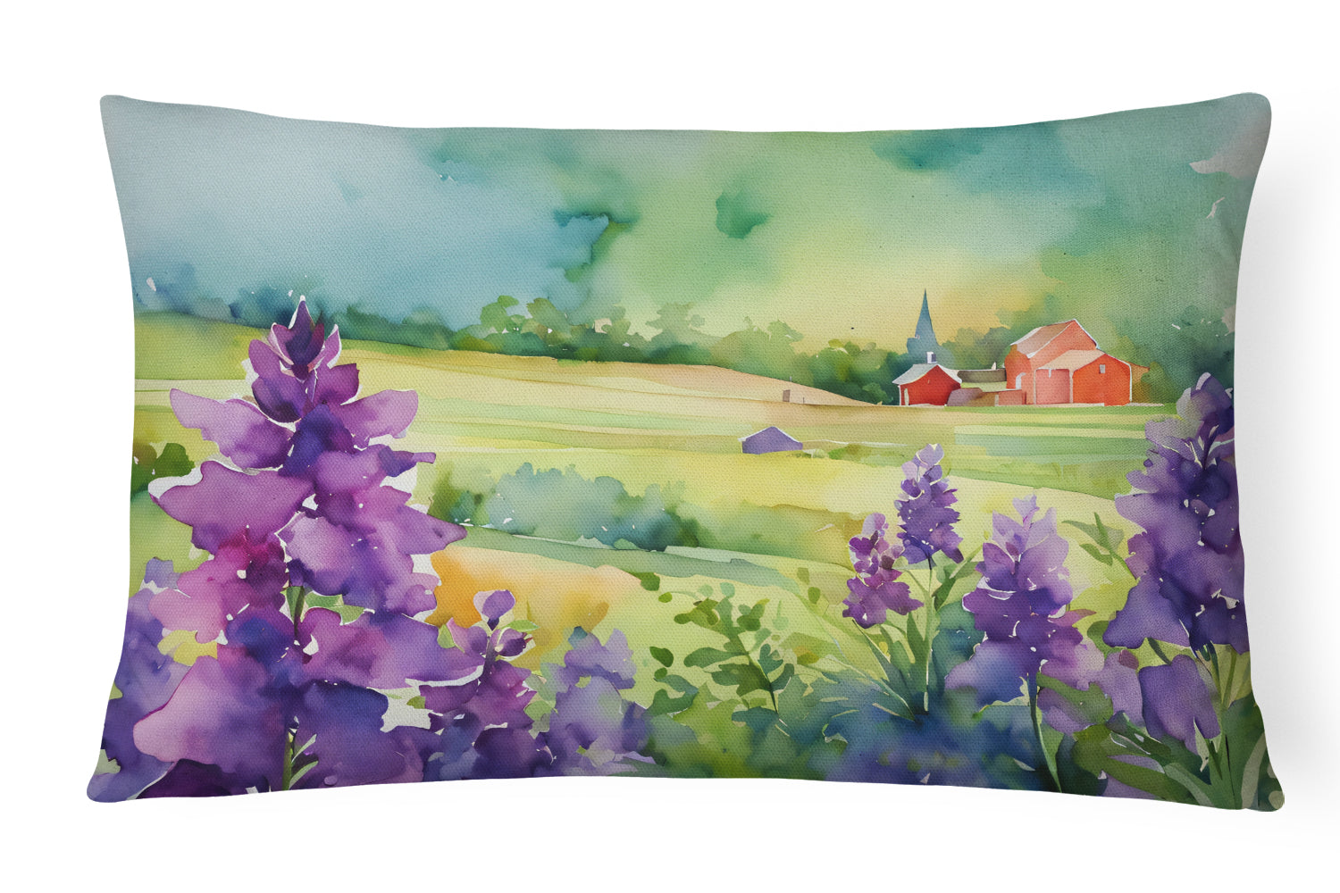 Buy this New Jersey Violet in Watercolor Fabric Decorative Pillow