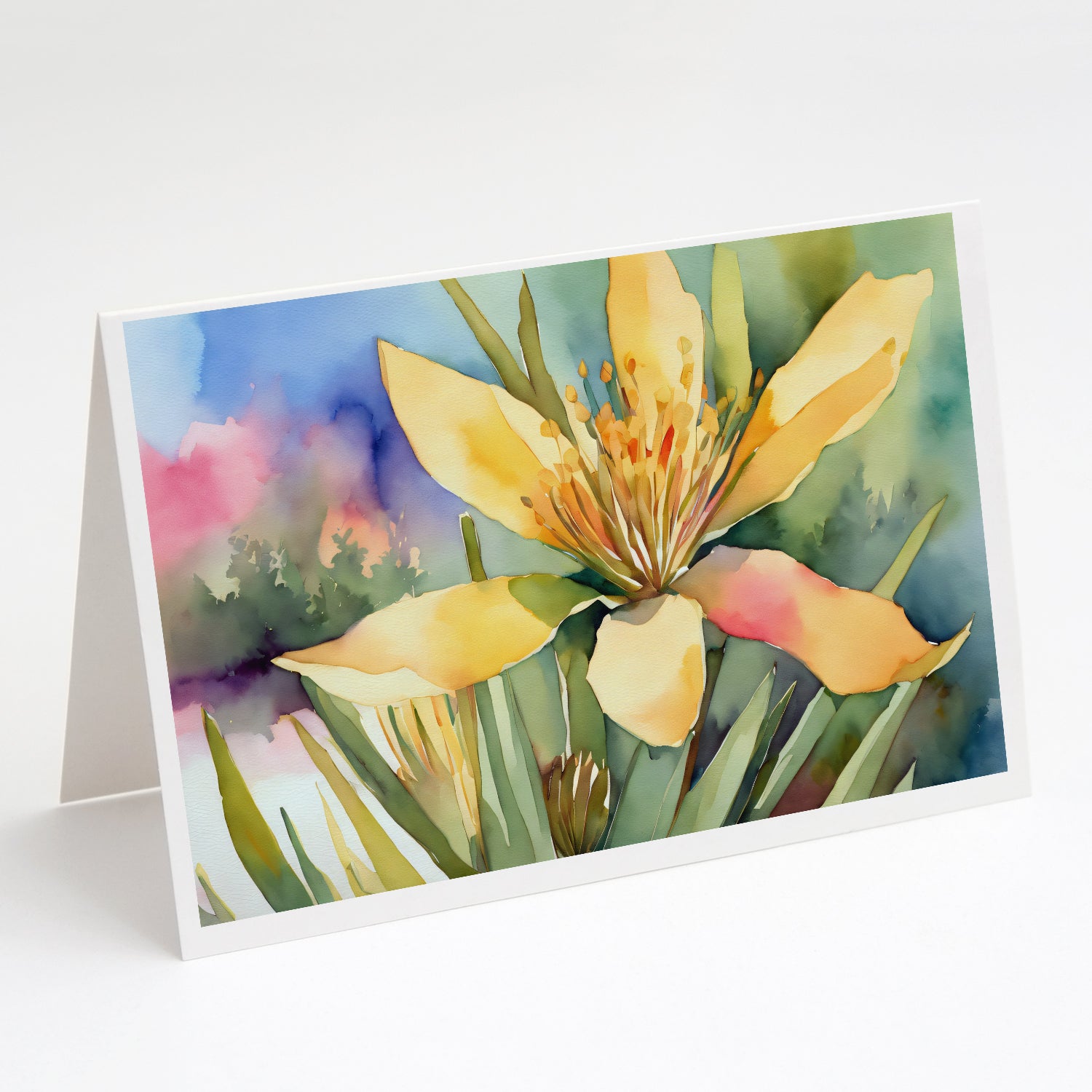 Buy this New Mexico Yucca Flower in Watercolor Greeting Cards and Envelopes Pack of 8