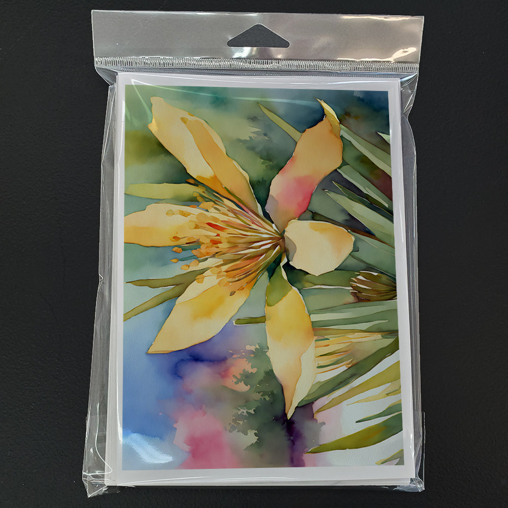 New Mexico Yucca Flower in Watercolor Greeting Cards and Envelopes Pack of 8