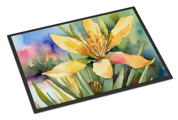 Buy this New Mexico Yucca Flower in Watercolor Indoor or Outdoor Mat 24x36