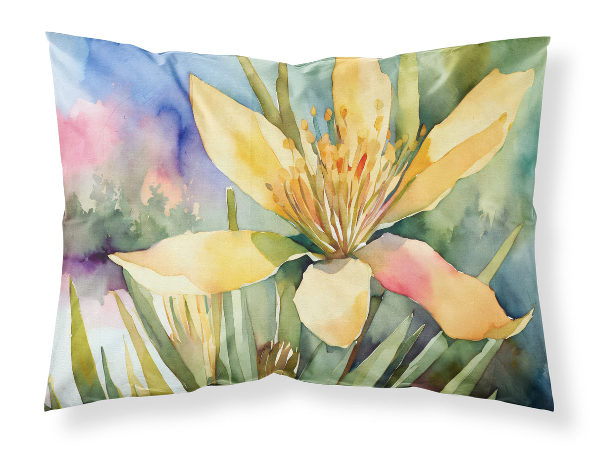 Buy this New Mexico Yucca Flower in Watercolor Fabric Standard Pillowcase