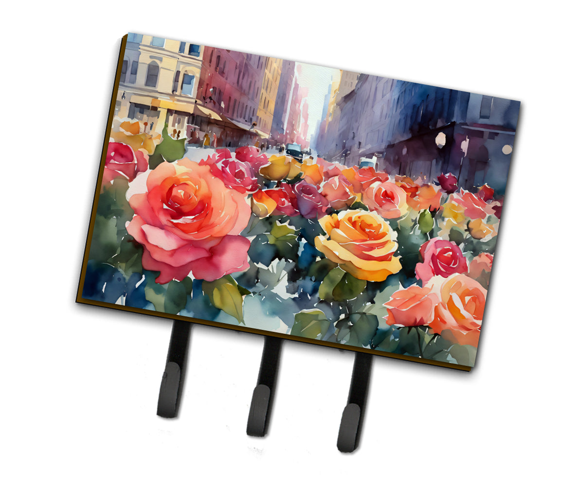 Buy this New York Roses in Watercolor Leash or Key Holder