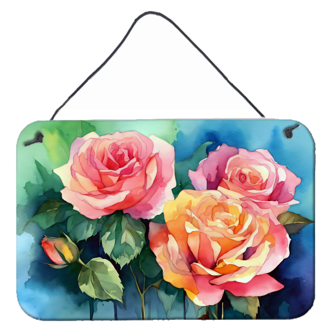 Buy this New York Roses in Watercolor Wall or Door Hanging Prints
