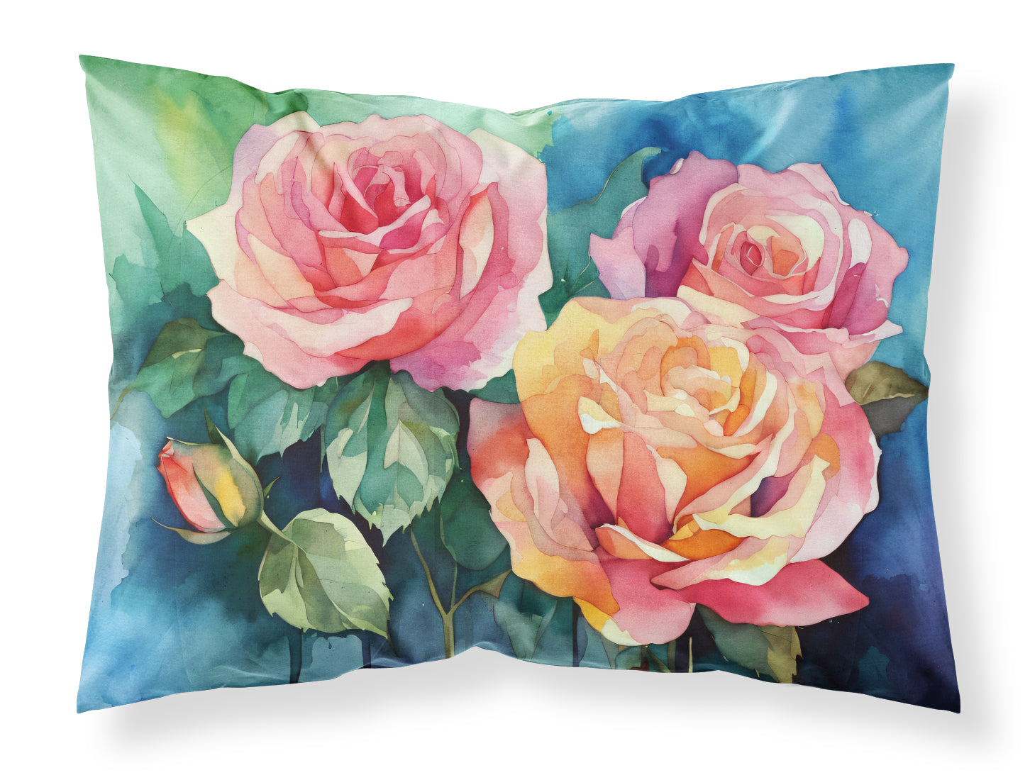 Buy this New York Roses in Watercolor Fabric Standard Pillowcase