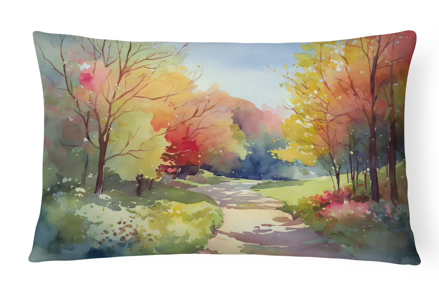 Buy this North Carolina Dogwoods in Watercolor Fabric Decorative Pillow