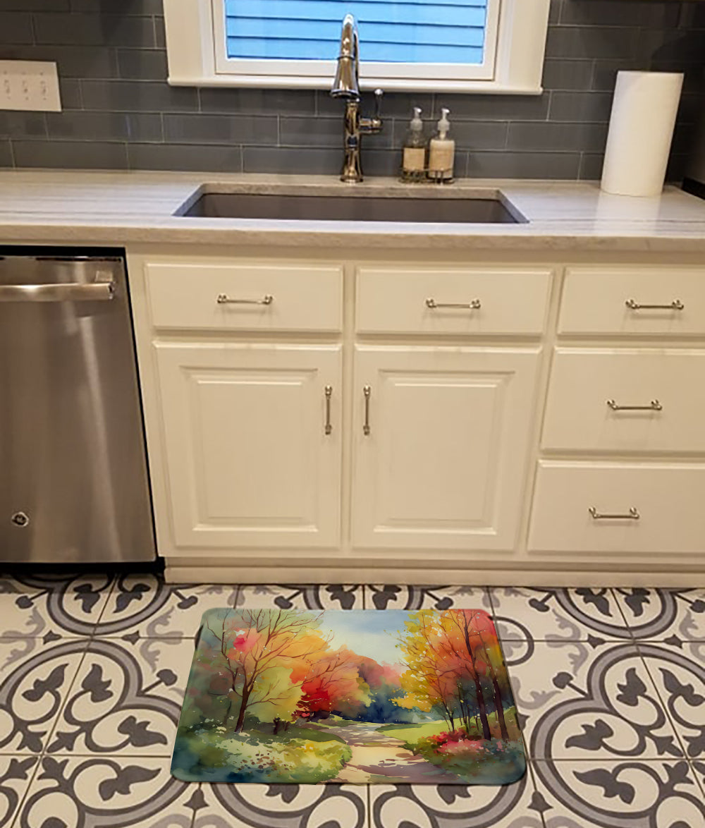 North Carolina Dogwoods in Watercolor Memory Foam Kitchen Mat
