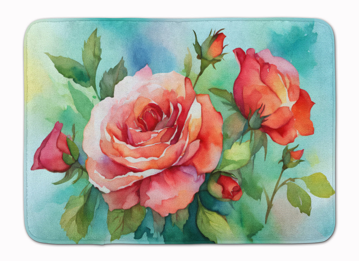 Buy this Oklahoma Roses in Watercolor Memory Foam Kitchen Mat