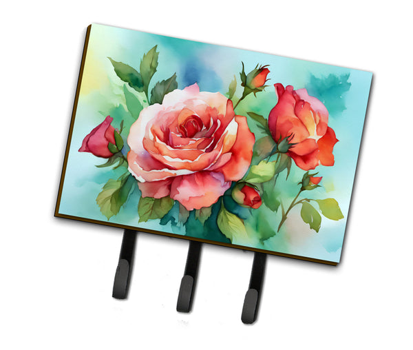 Buy this Oklahoma Roses in Watercolor Leash or Key Holder