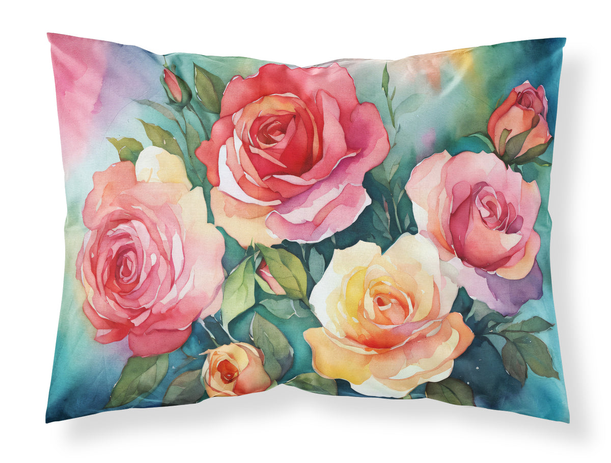 Buy this Oklahoma Roses in Watercolor Fabric Standard Pillowcase
