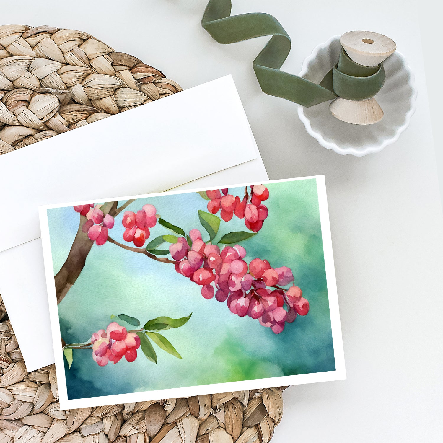 Buy this Pennsylvania Mountain Laurels in Watercolor Greeting Cards and Envelopes Pack of 8