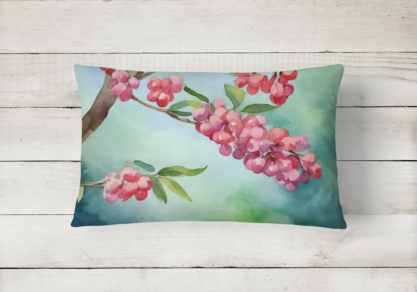 Pennsylvania Mountain Laurels in Watercolor Fabric Decorative Pillow
