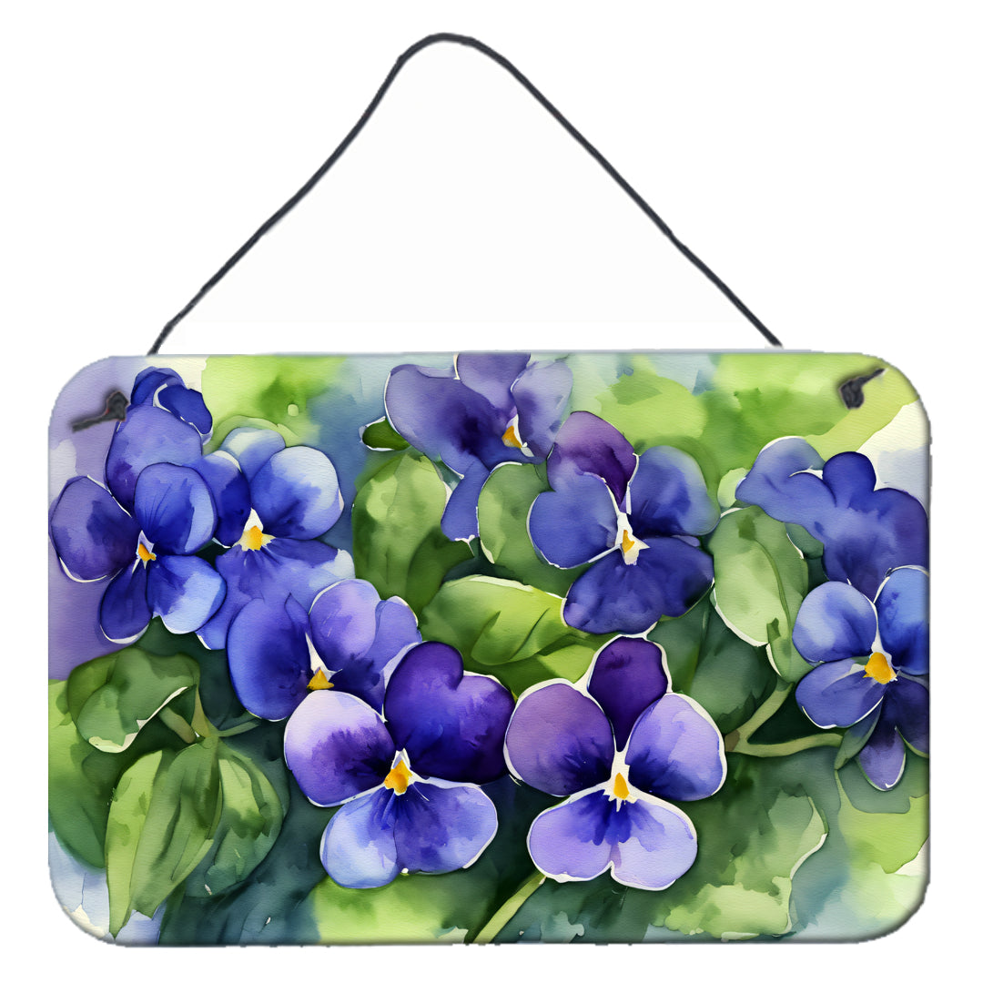 Buy this Rhode Island Violets in Watercolor Wall or Door Hanging Prints