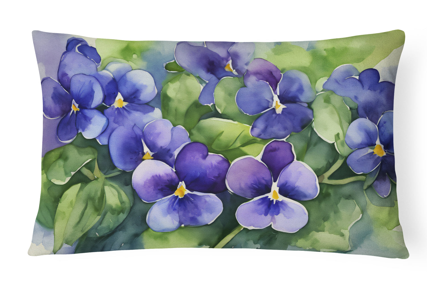 Buy this Rhode Island Violets in Watercolor Fabric Decorative Pillow