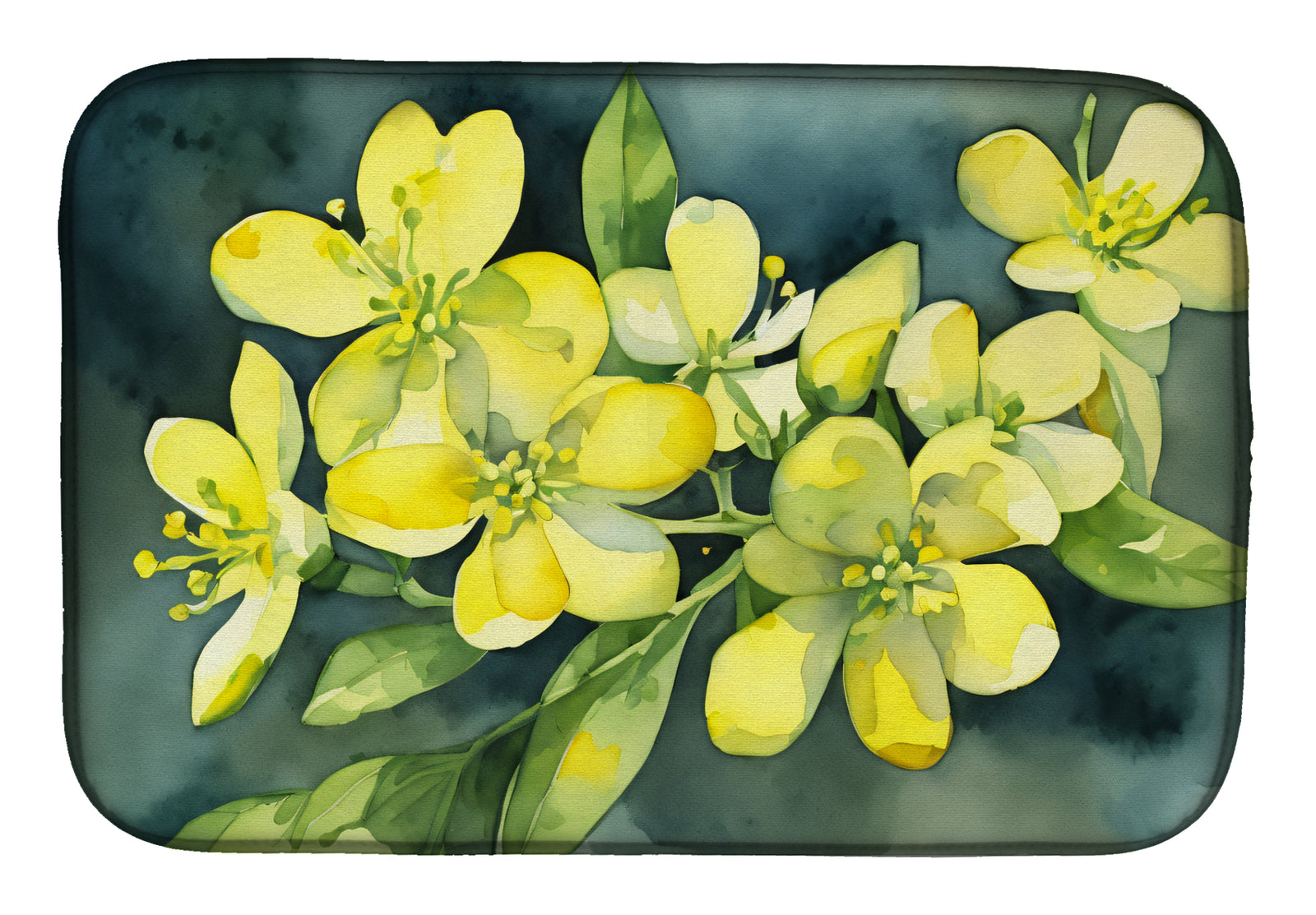 Buy this South Carolina Yellow Jessamine in Watercolor Dish Drying Mat