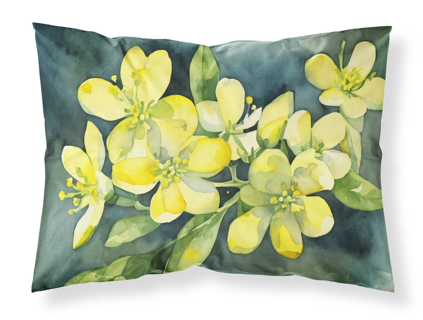 Buy this South Carolina Yellow Jessamine in Watercolor Fabric Standard Pillowcase