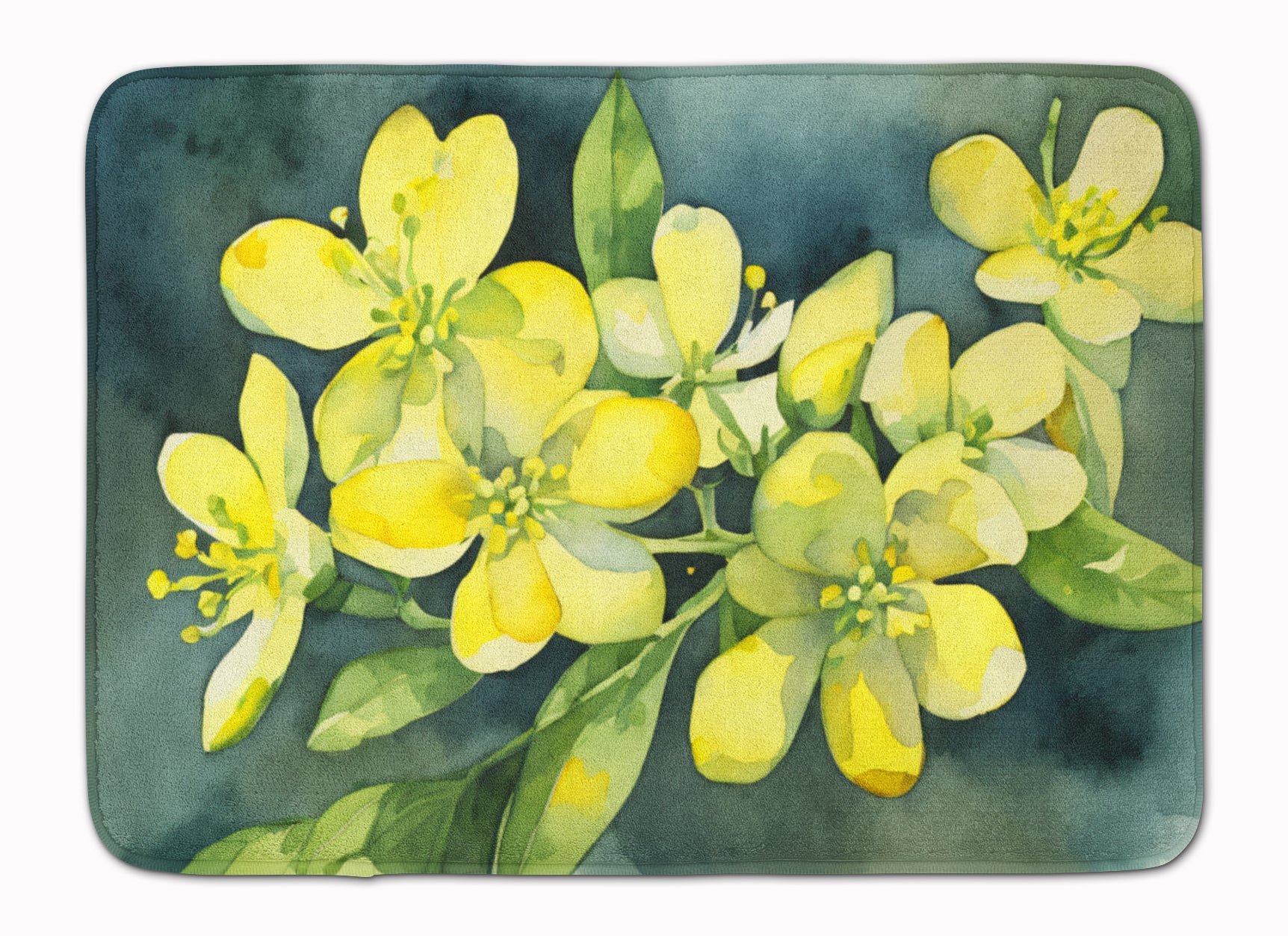Buy this South Carolina Yellow Jessamine in Watercolor Memory Foam Kitchen Mat