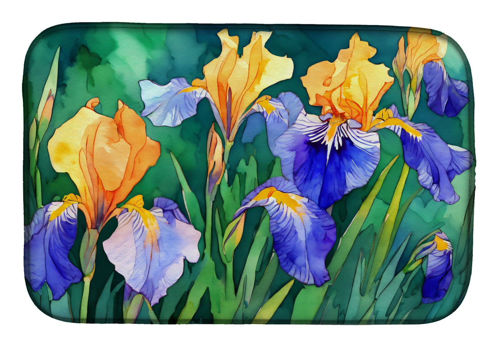 Buy this Tennessee Iris in Watercolor Dish Drying Mat