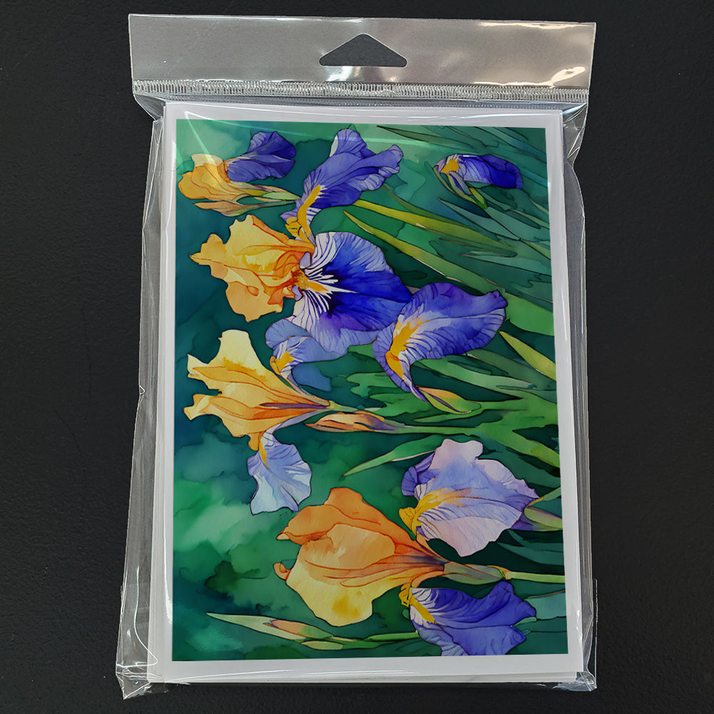 Tennessee Iris in Watercolor Greeting Cards and Envelopes Pack of 8