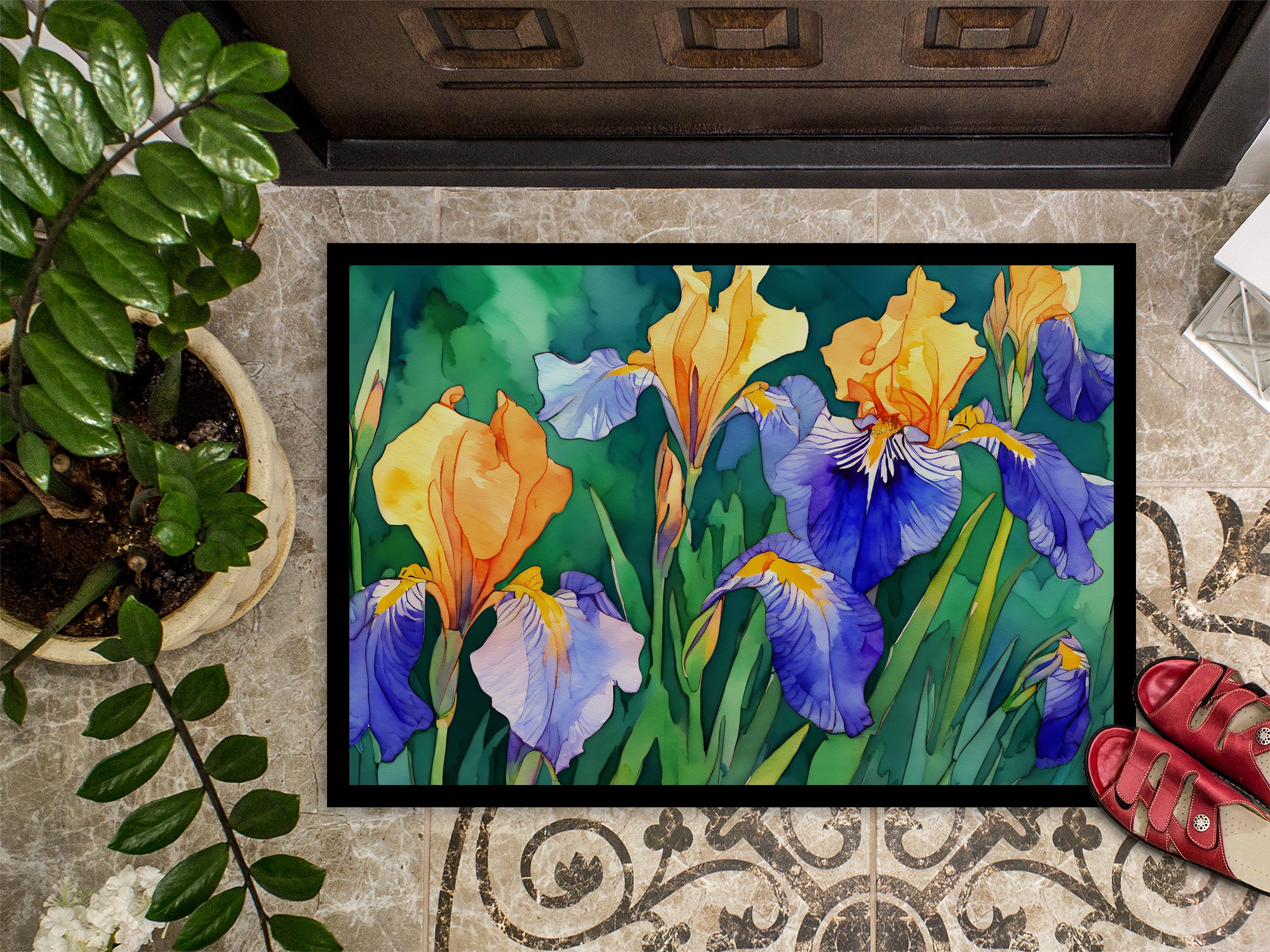 Tennessee Iris in Watercolor Doormat 18x27