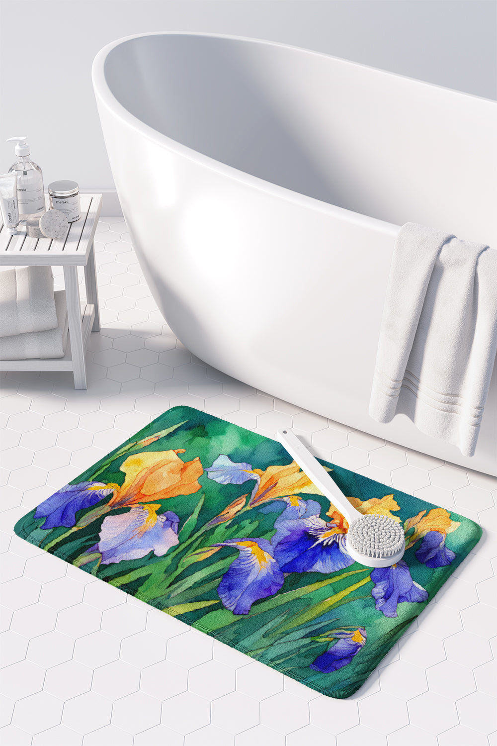 Tennessee Iris in Watercolor Memory Foam Kitchen Mat