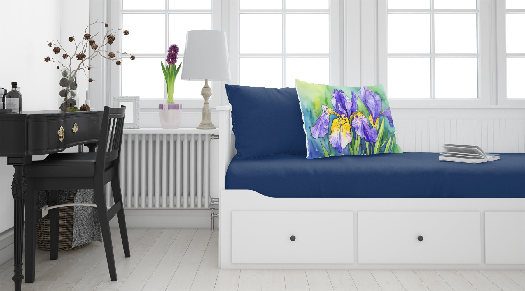 Tennessee Iris in Watercolor Fabric Standard Pillowcase