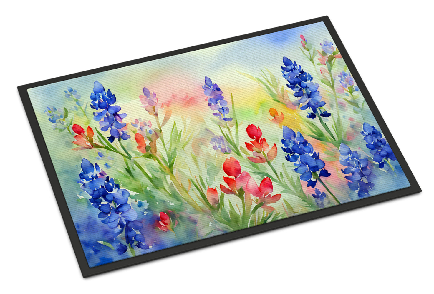 Buy this Texas Bluebonnets in Watercolor Indoor or Outdoor Mat 24x36