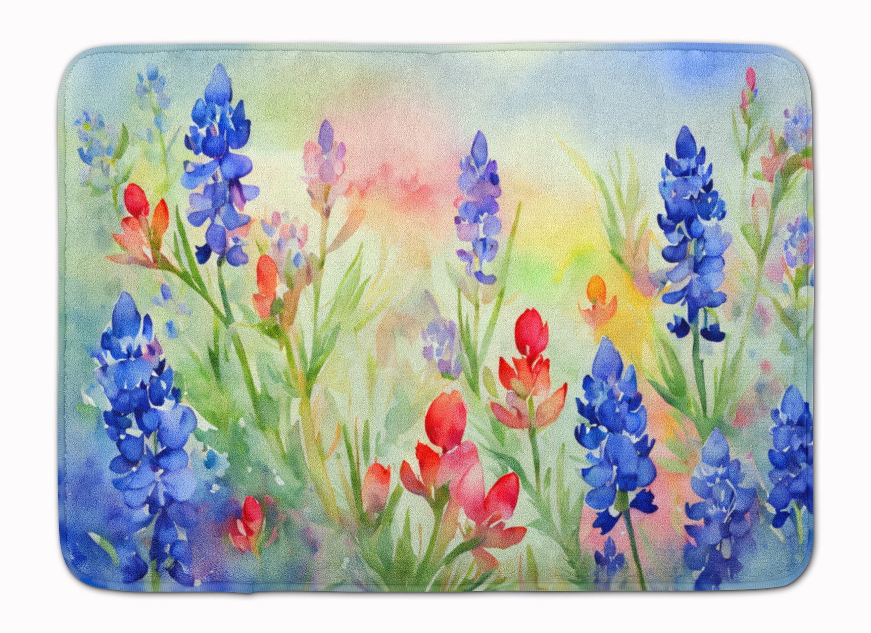 Buy this Texas Bluebonnets in Watercolor Memory Foam Kitchen Mat