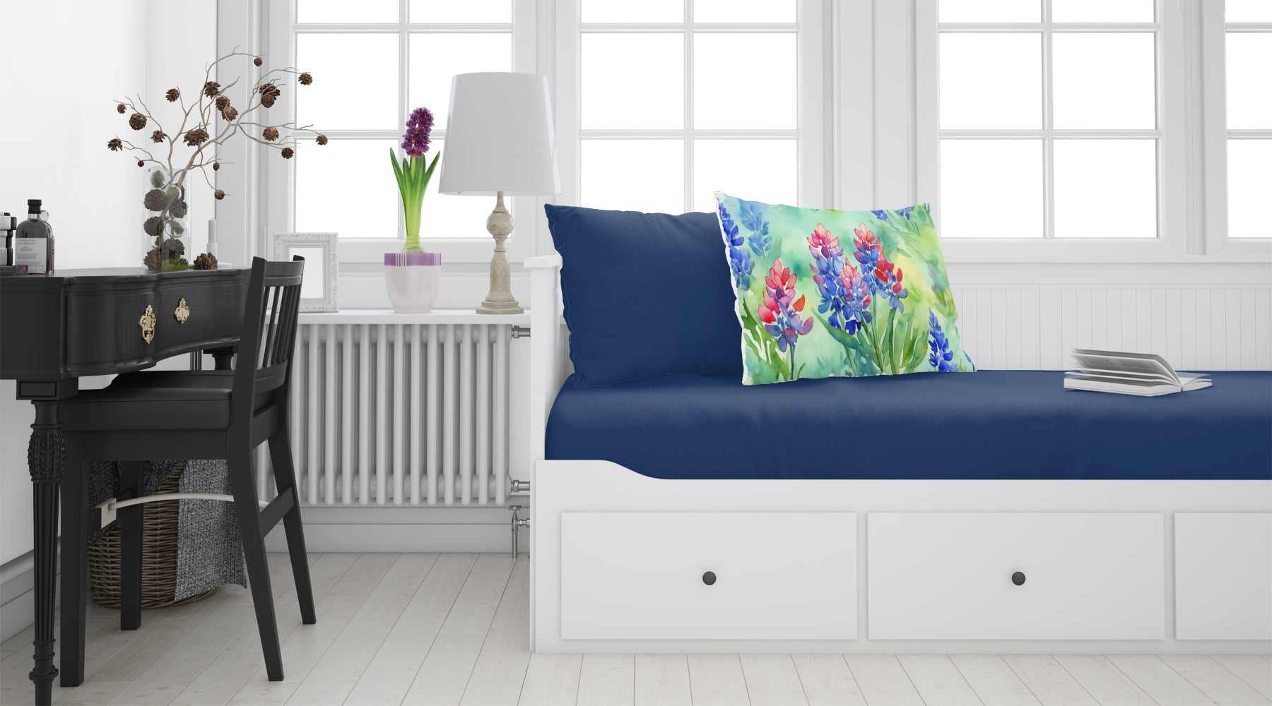 Buy this Texas Bluebonnets in Watercolor Fabric Standard Pillowcase