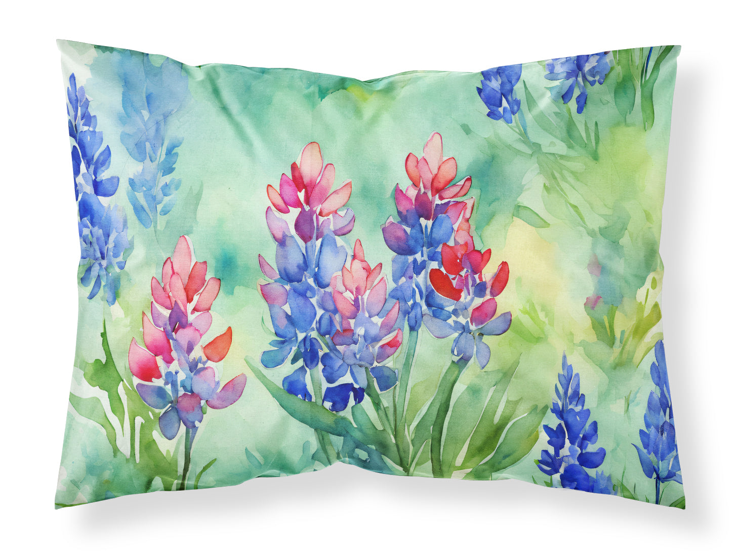 Buy this Texas Bluebonnets in Watercolor Fabric Standard Pillowcase