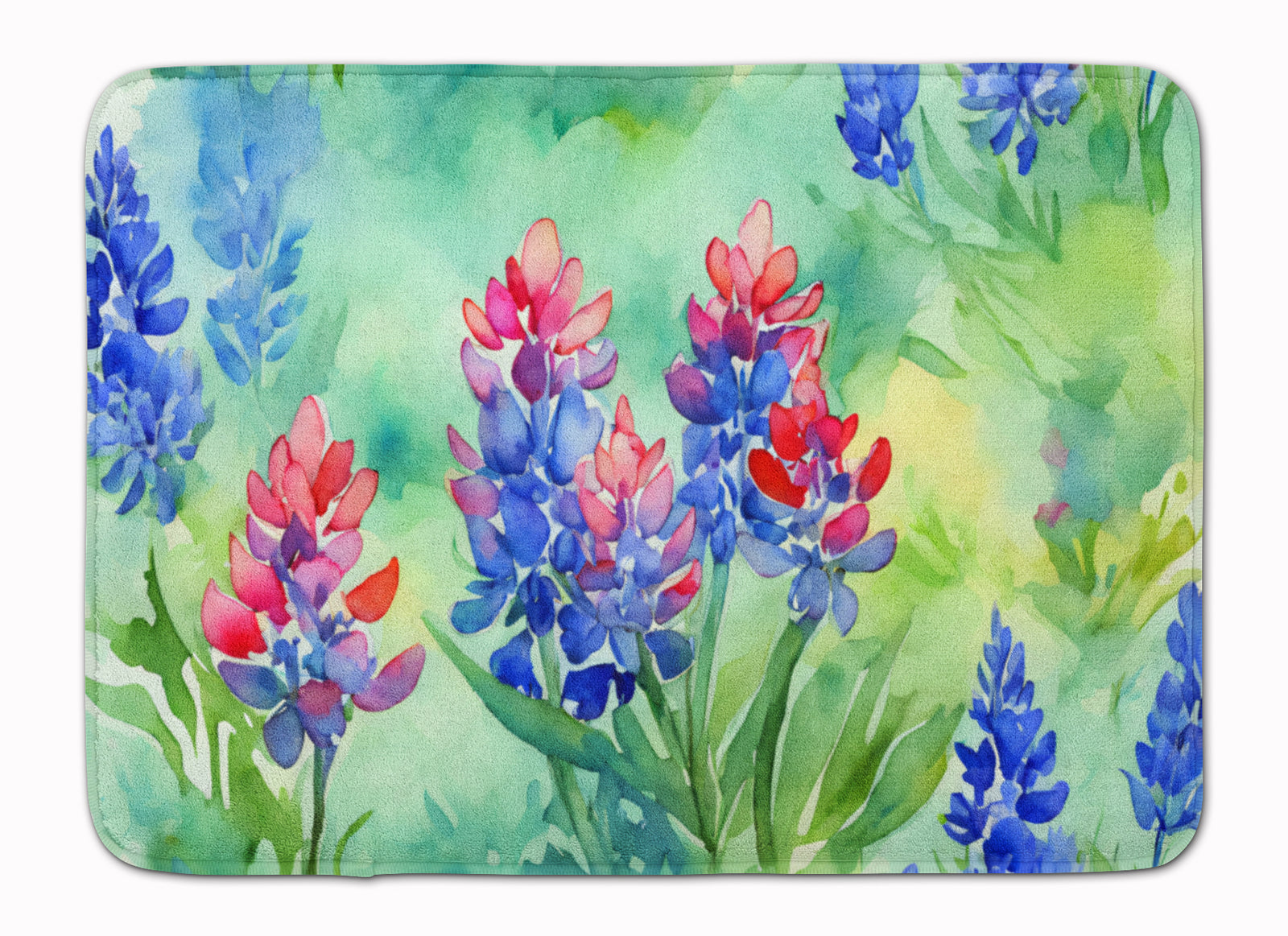 Buy this Texas Bluebonnets in Watercolor Memory Foam Kitchen Mat
