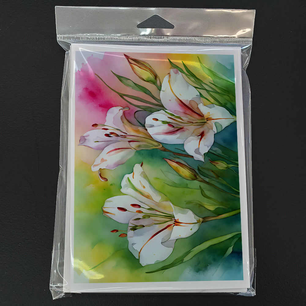 Utah Sego Lilies in Watercolor Greeting Cards and Envelopes Pack of 8