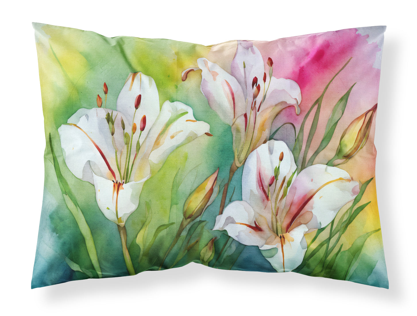 Buy this Utah Sego Lilies in Watercolor Fabric Standard Pillowcase