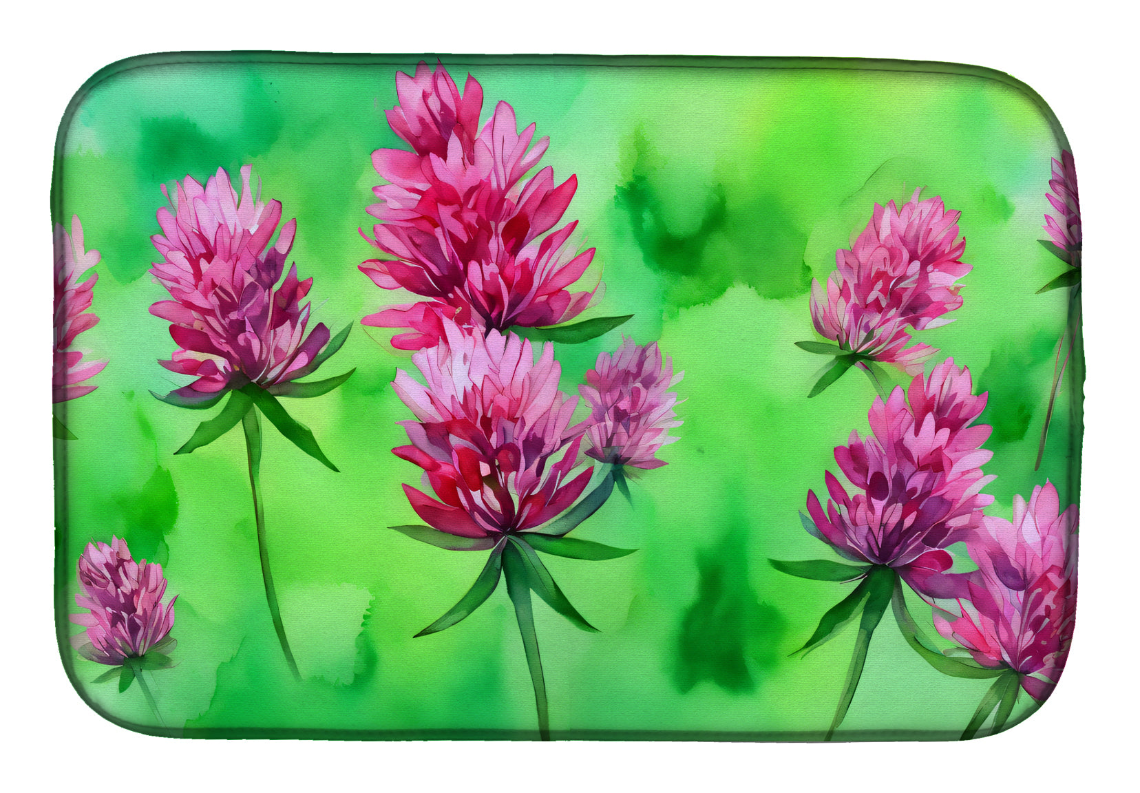 Buy this Vermont Red Clover in Watercolor Dish Drying Mat