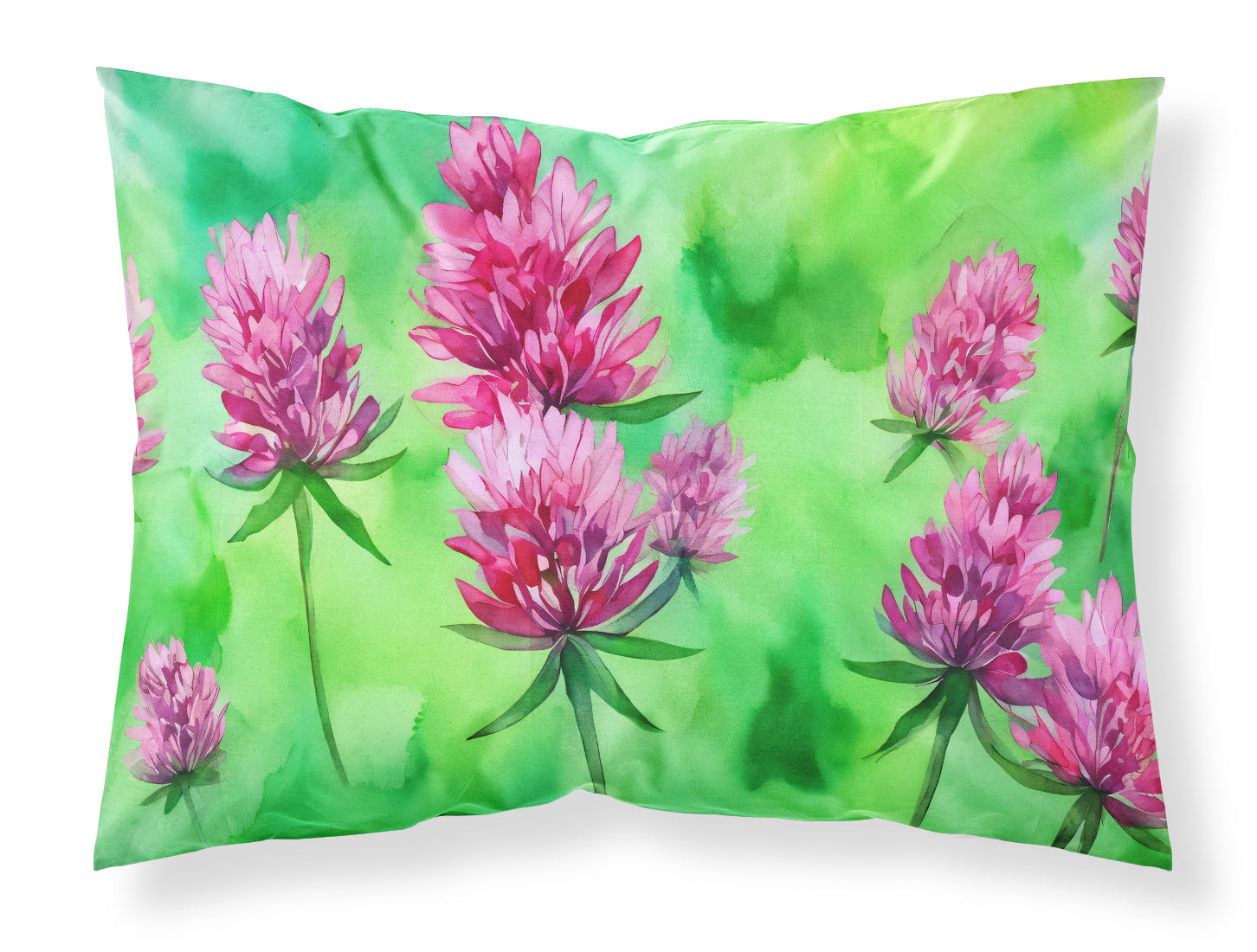 Buy this Vermont Red Clover in Watercolor Fabric Standard Pillowcase