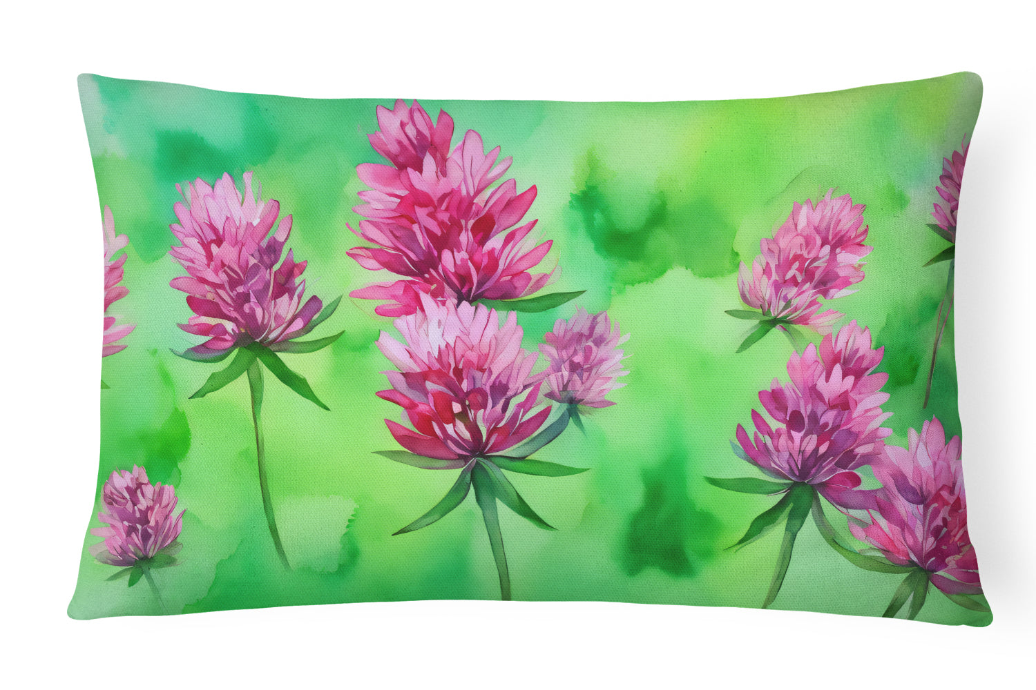Buy this Vermont Red Clover in Watercolor Fabric Decorative Pillow